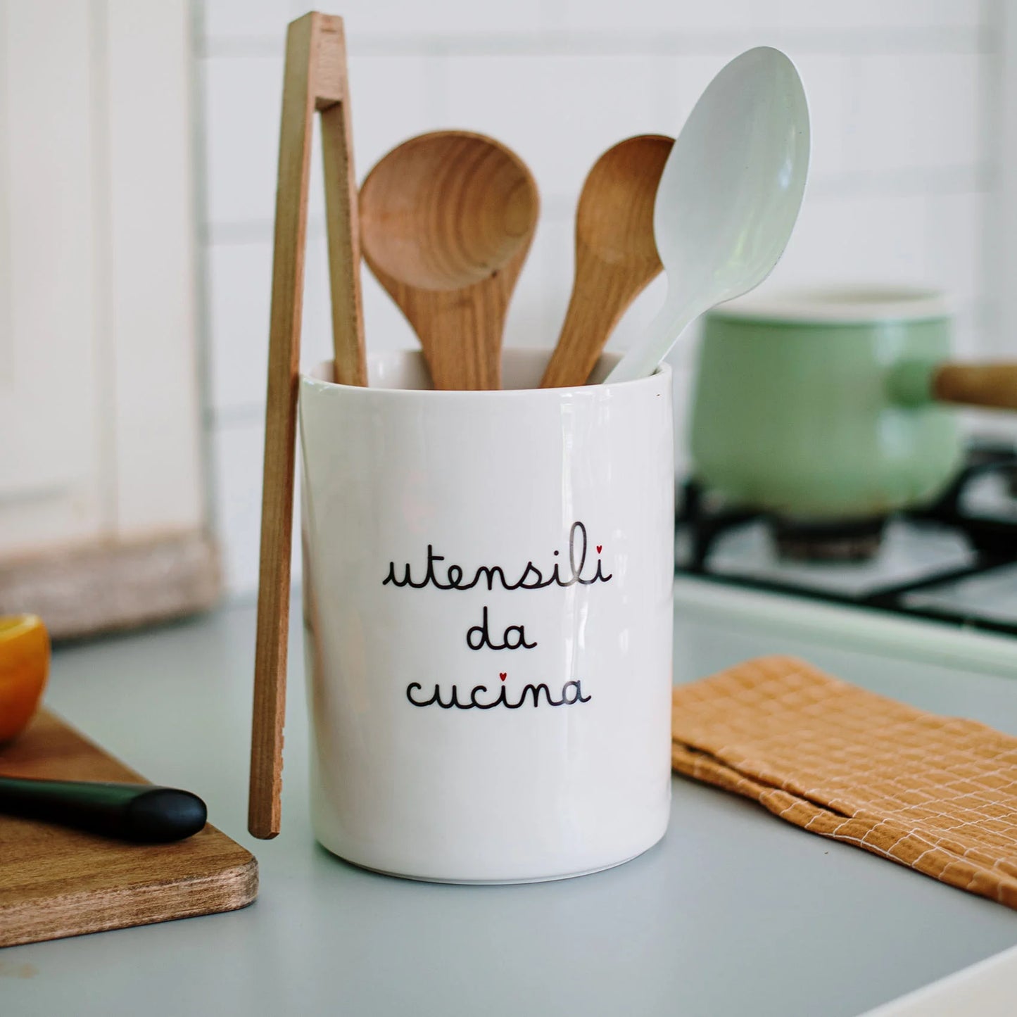 Portamestoli Grès Simple Day | Portautensili Cucina 14x18cm