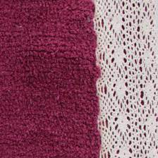 Tappeto bagno prugna con merletto Sobel 50x80 60x130 antiscivolo fatto a mano