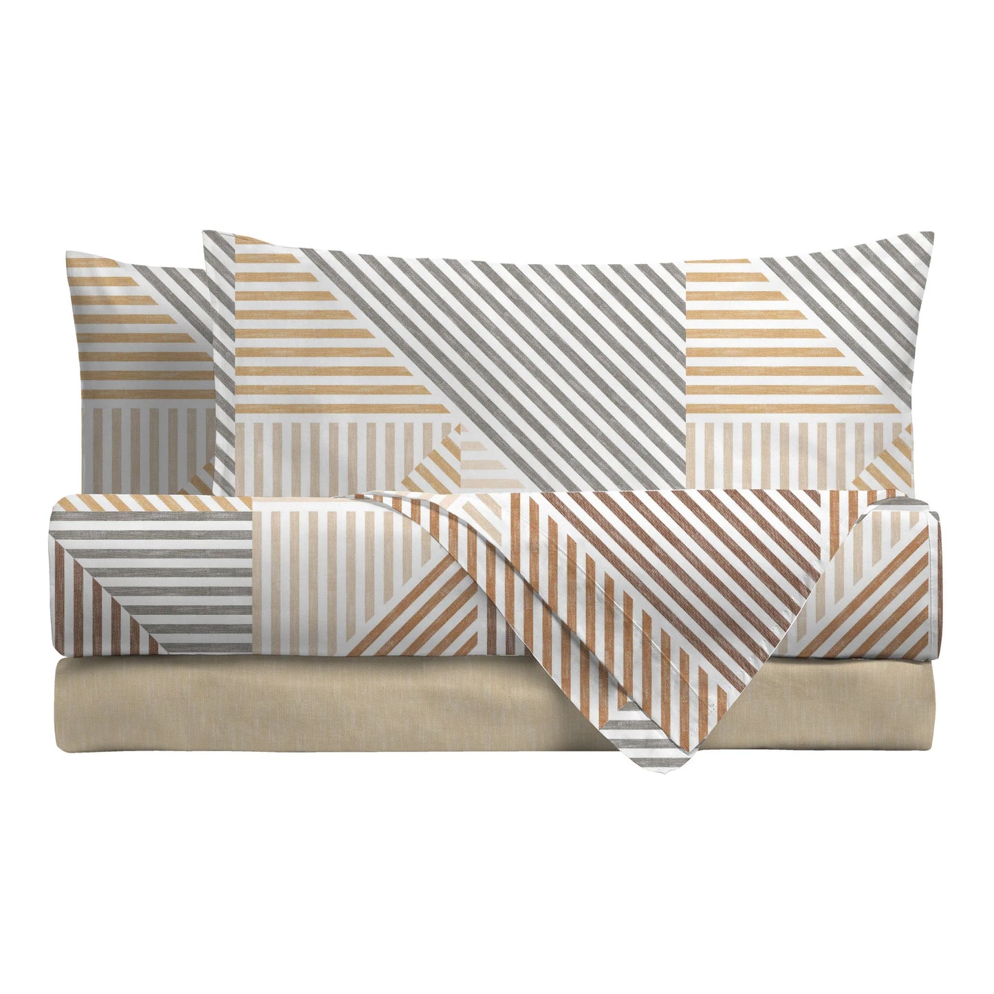 LENZUOLA MATRIMONIALI COTONE COMPLETO LETTO DI MAESTRO ITALIA RIGHE ramsey