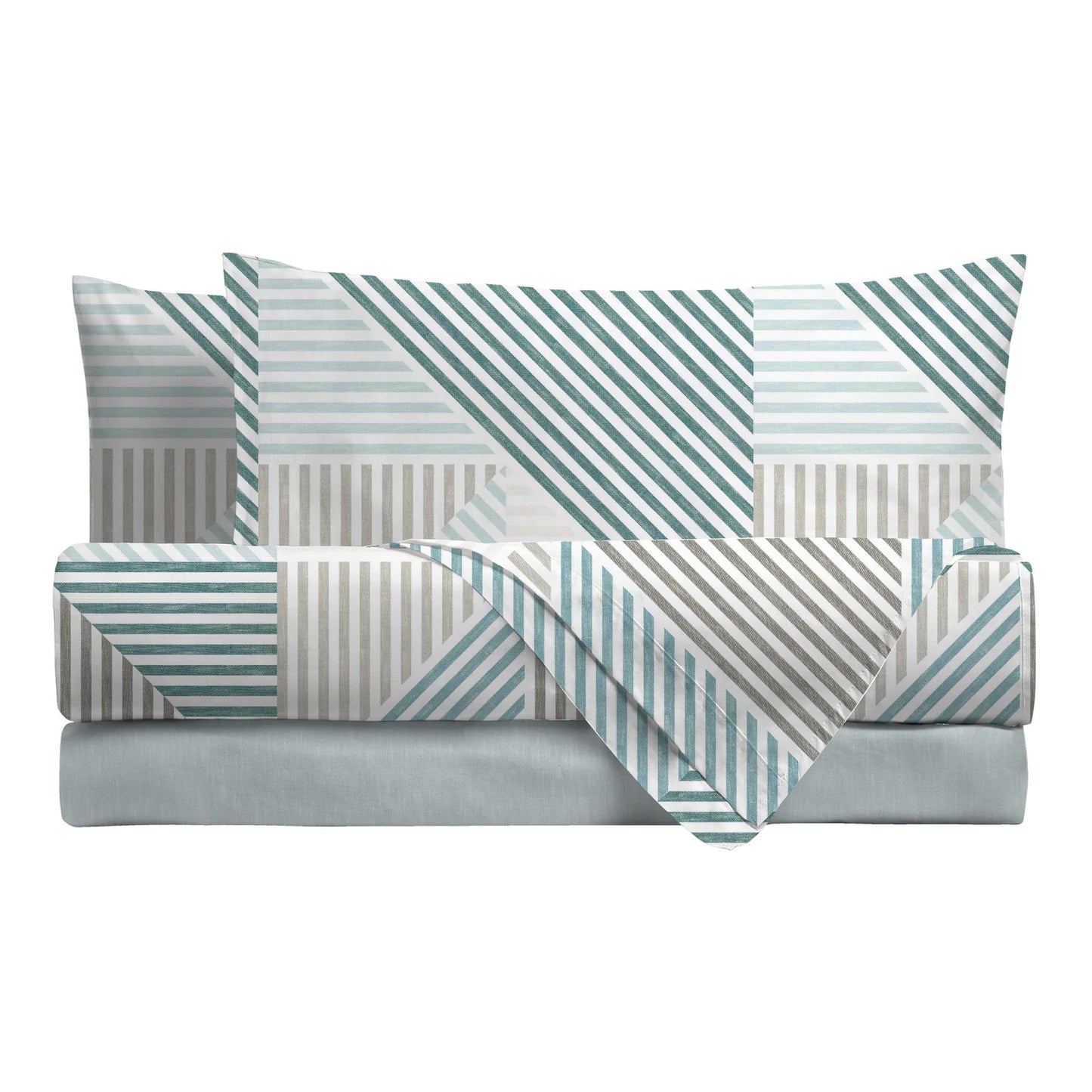 LENZUOLA MATRIMONIALI COTONE COMPLETO LETTO DI MAESTRO ITALIA RIGHE ramsey