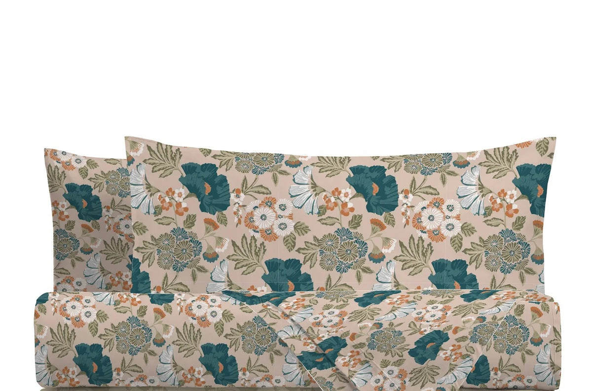 Parure copripiumino matrimoniale Raya verde | Di Maestro