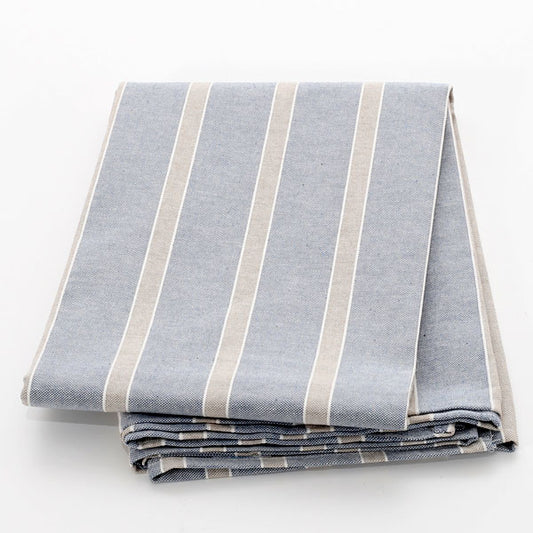 TOVAGLIA RESINATA ANTIMACCHIA IDROREPELLENTE COTONE MADE IN ITALY righe celeste