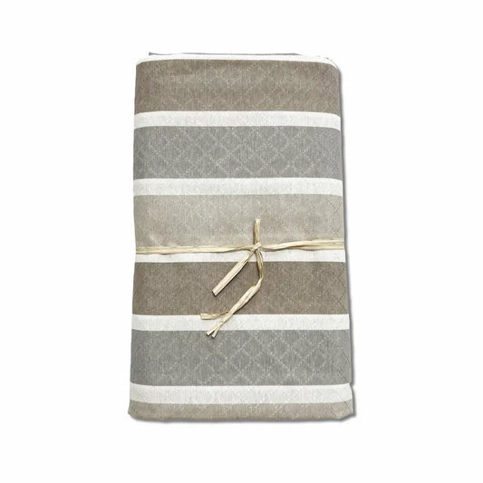 Copriletto foulard copritutto arredatutto in piquet rigato tortora grigio Matrimoniale 2 piazze