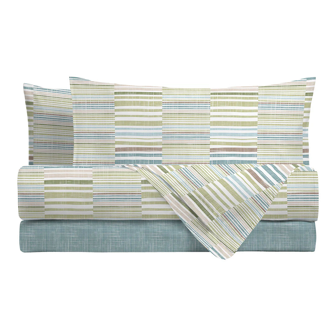 Completo Lenzuola Ruben – Fantasia Righe Patchwork singolo piazza e mezza