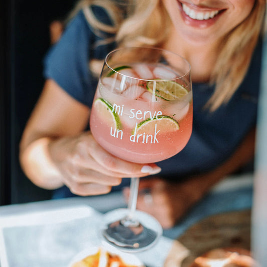 Set 2 Bicchieri Cocktail Vetro Mi Serve un Drink Simple Day 82cl