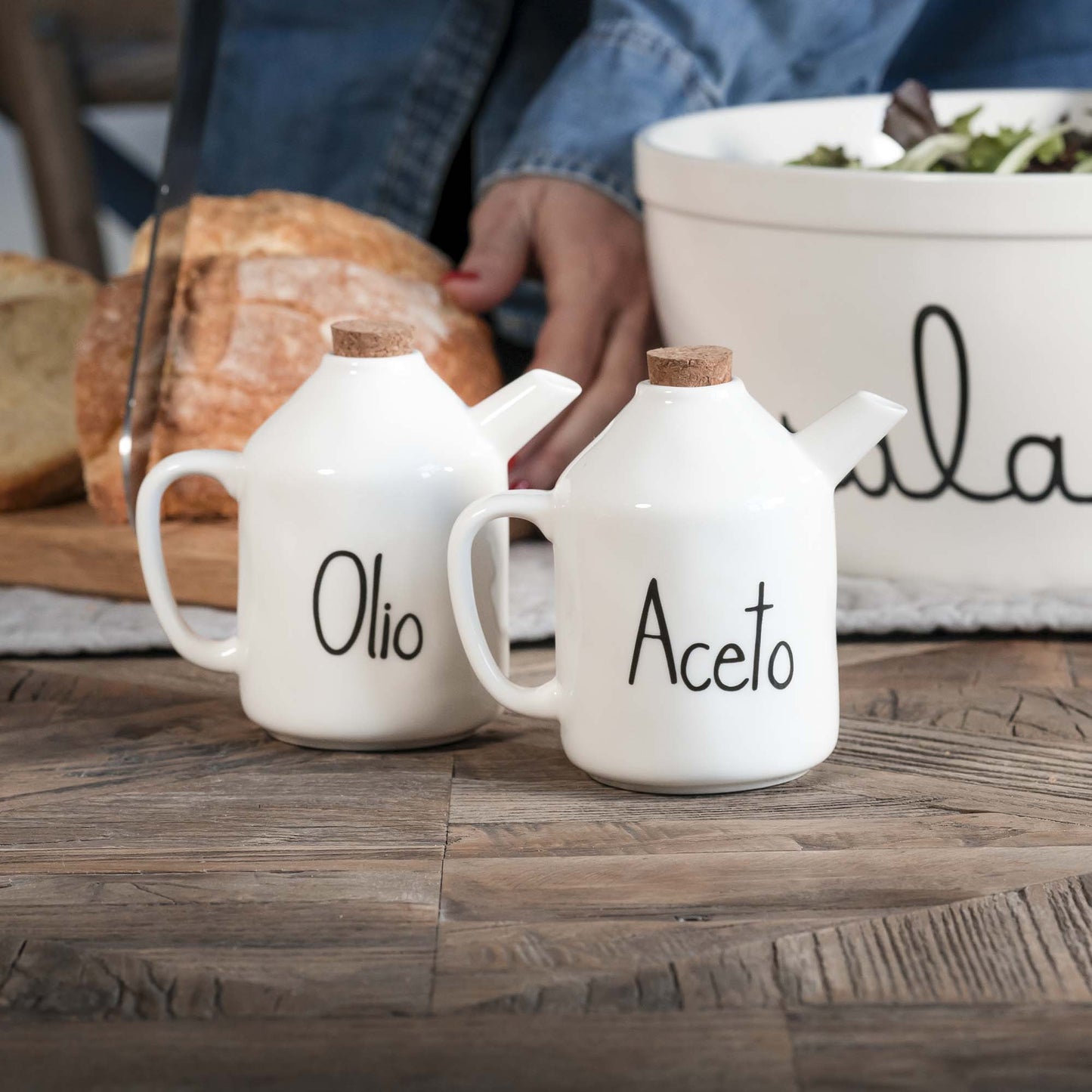 Set di 2 bottiglie di olio e aceto in gres 2x250ml simple day