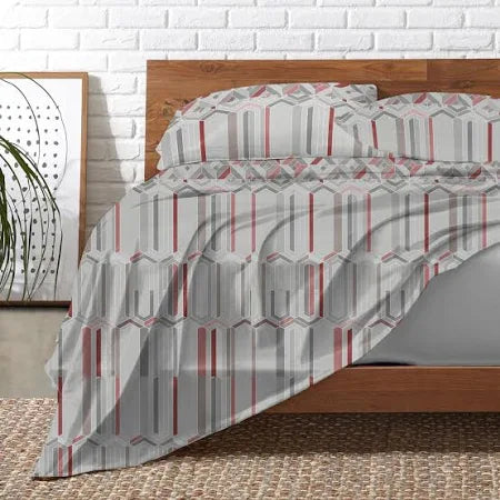 Completo letto matrimoniale Jolly Nilo lenzuola cotone grigio tortora
