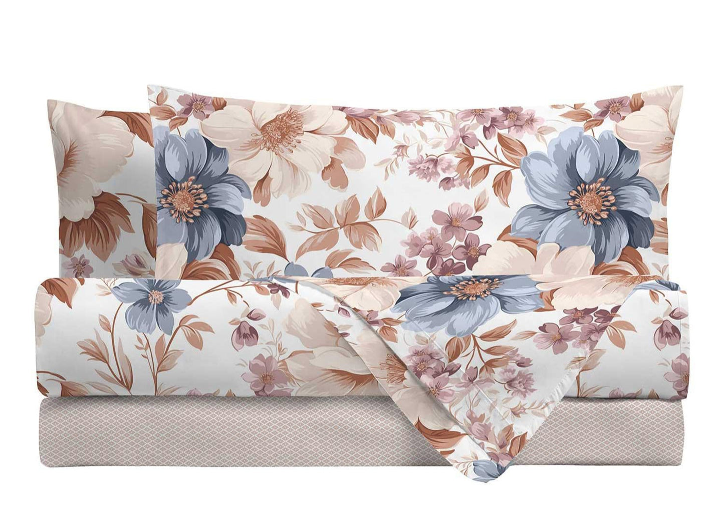 LENZUOLA MATRIMONIALI COTONE COMPLETO LETTO DI MAESTRO ITALIA fiori Sonya