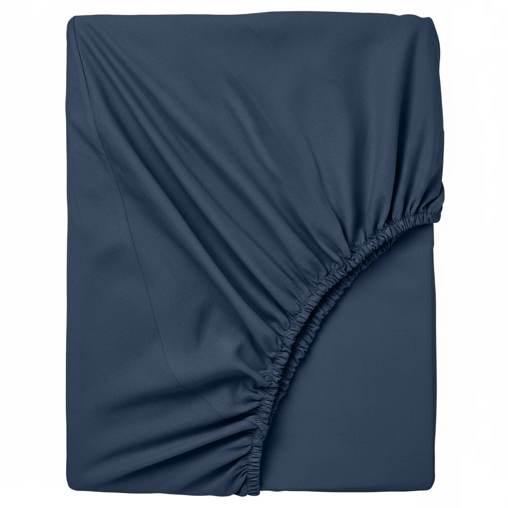 Lenzuolo sotto con Angoli 100% Cotone singolo matrimoniale Happidea blu profondo