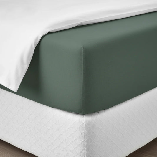 Lenzuolo sotto con Angoli 100% Cotone singolo matrimoniale Happidea verde foresta