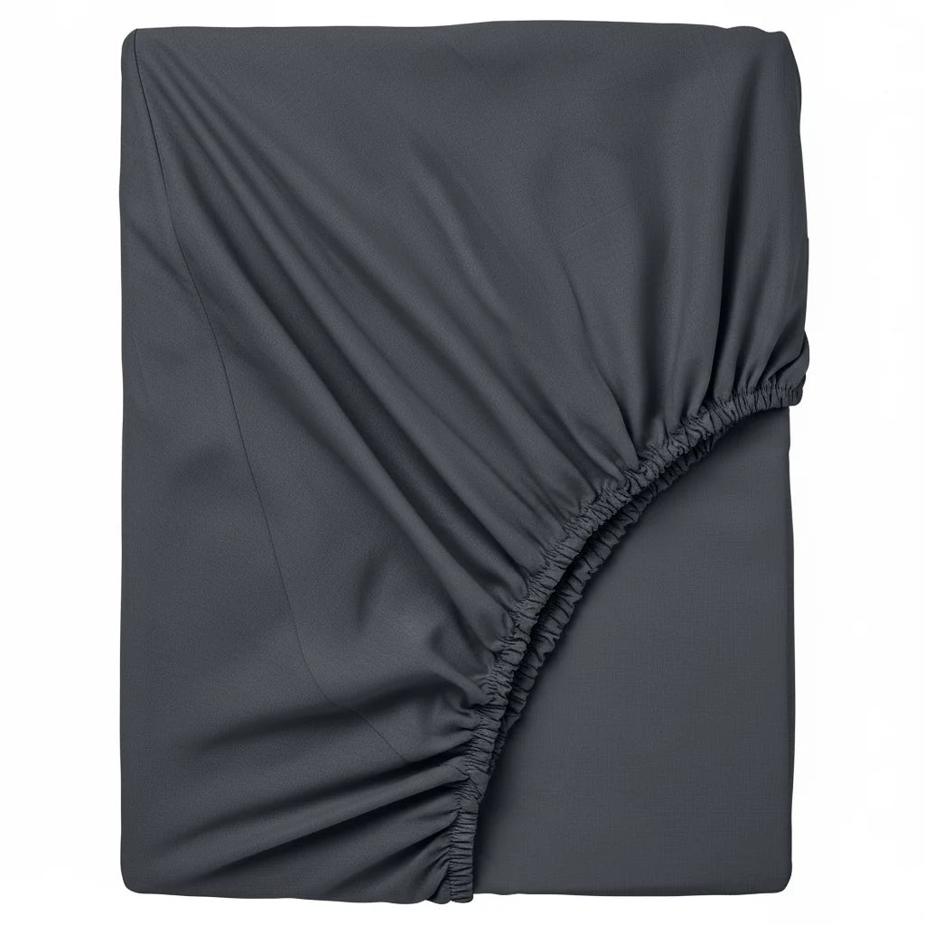 Lenzuolo sotto con Angoli 100% Cotone singolo matrimoniale Happidea grafite grigio scuro