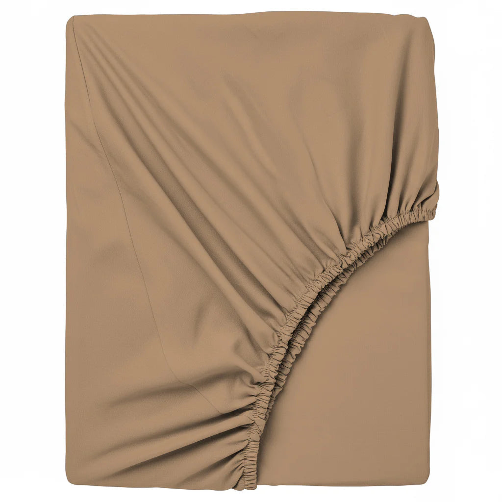 Lenzuolo sotto con Angoli 100% Cotone singolo matrimoniale Happidea ochre ocra