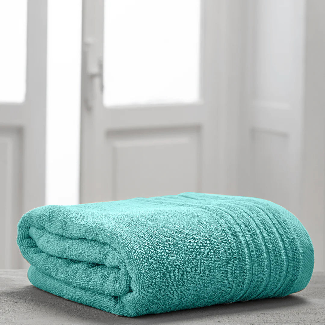 Coppia Spugna 40X60 + 60X100 Tinta Unita teal verde acqua  asciugamani asciugamano piccolo grande con gancio