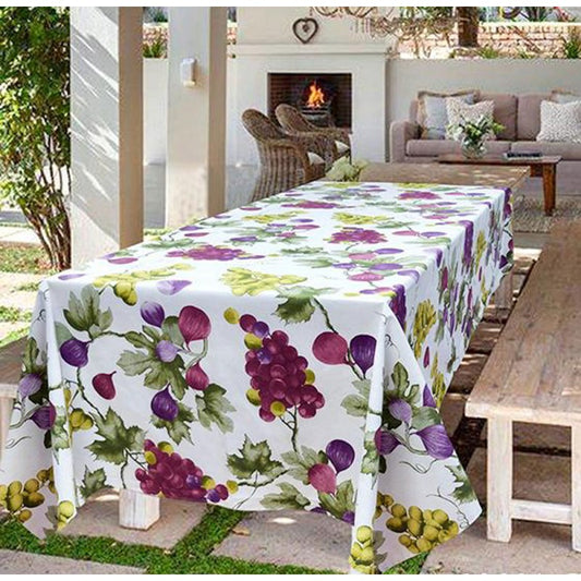Tovaglia  uva fichi 100% cotone biancheria tavola made in italy 12 e 18 posti