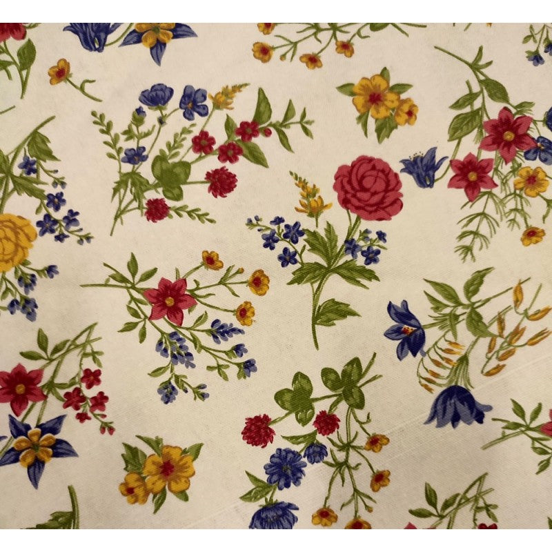 Tovaglia  fiori mazzolini 100% cotone biancheria tavola made in italy 12 e 18 posti