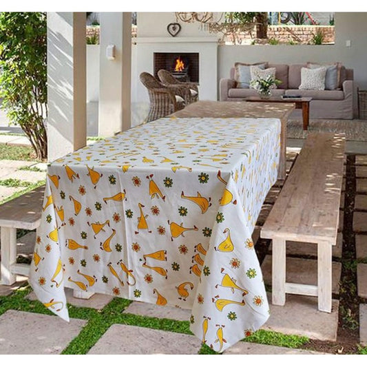 Tovaglia Paperelle 100% Cotone Made in Italy - 12 Posti 140x240cm