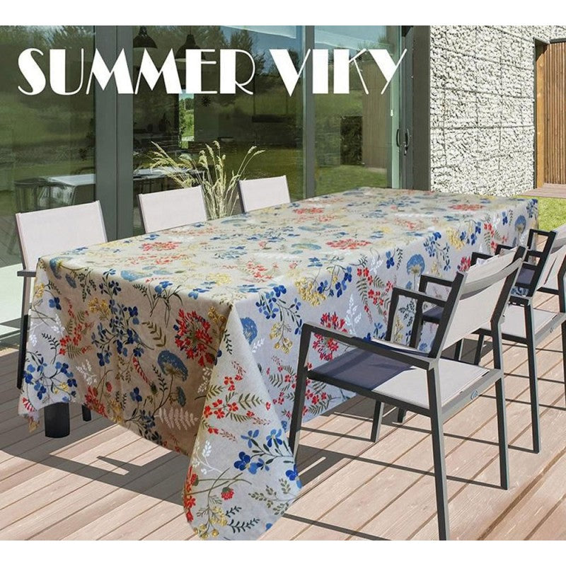 Tovaglia cotone poliestere effetto lino 12 e 18 posti 140 x 240 140 x 360 cm