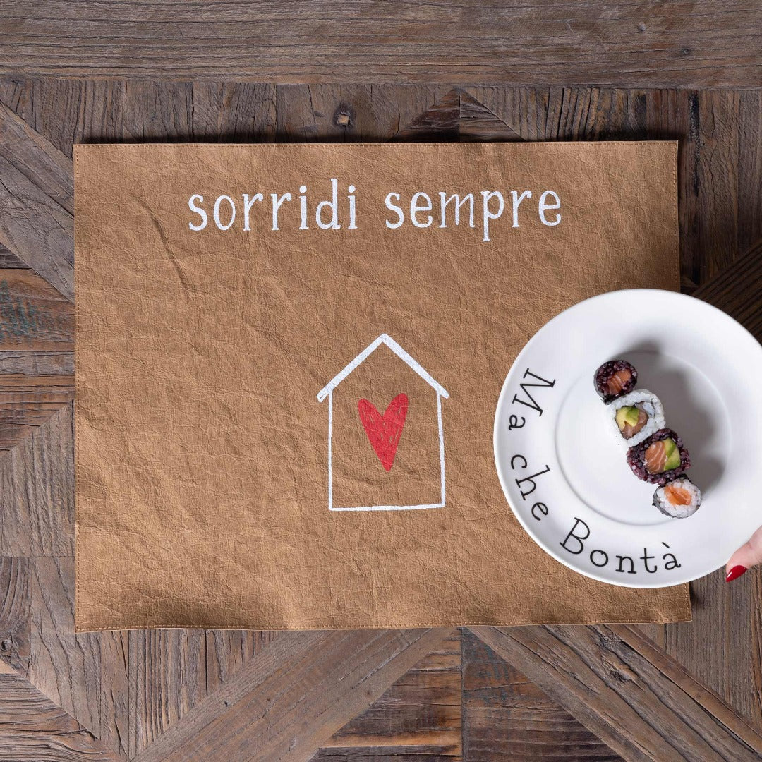 Tovaglietta americana Sorridi Sempre simple day in fibra di cellulosa 36x45. cm